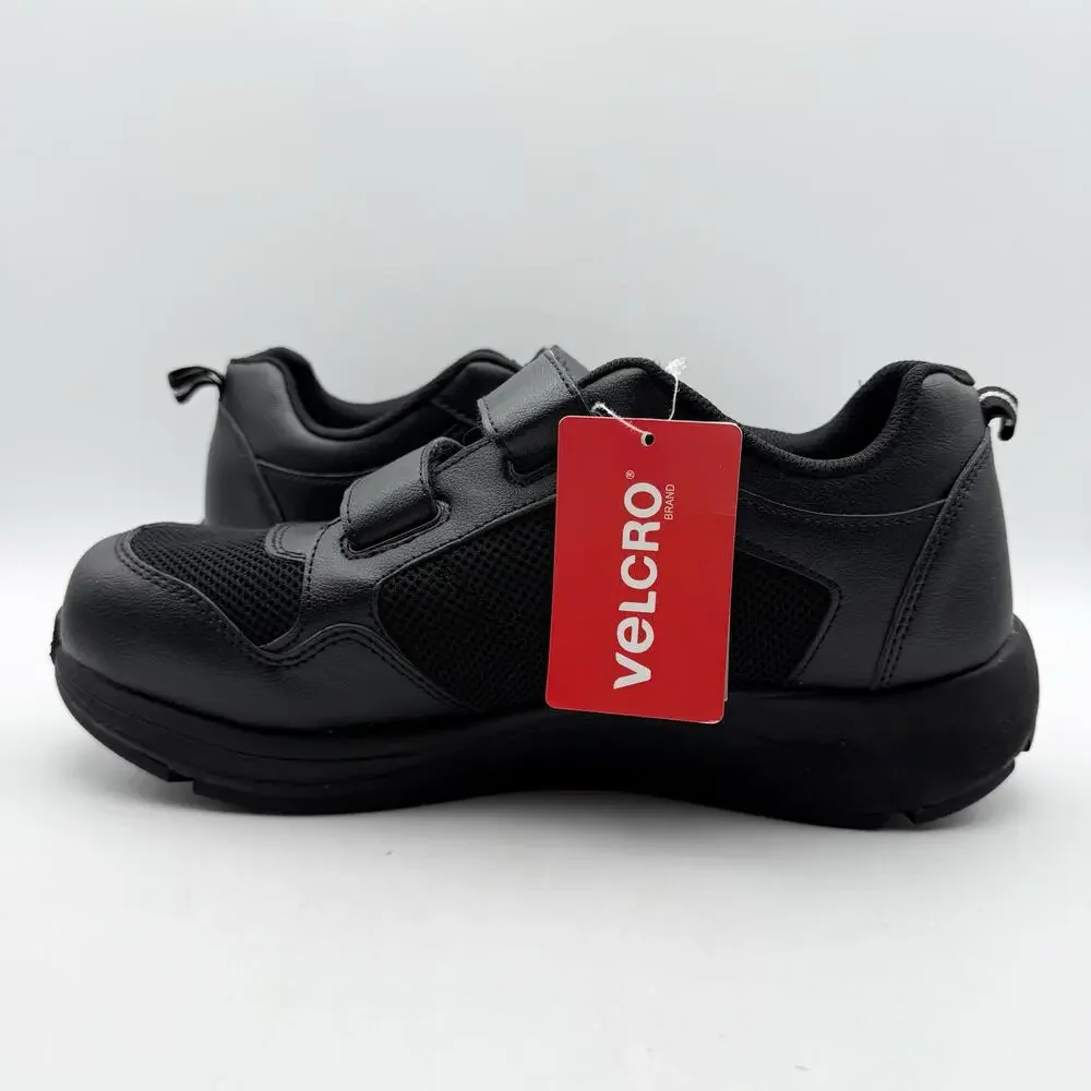 Drew Mens Contest Sneakers US 9.5 WIDE Black Fabric Hook and Loop SR NWOB